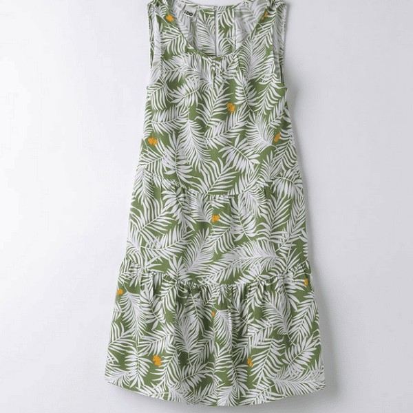 iDo Παιδικό Φόρεμα για Κορίτσι Πράσινο 48884-6AMS-GREEN-WHTE